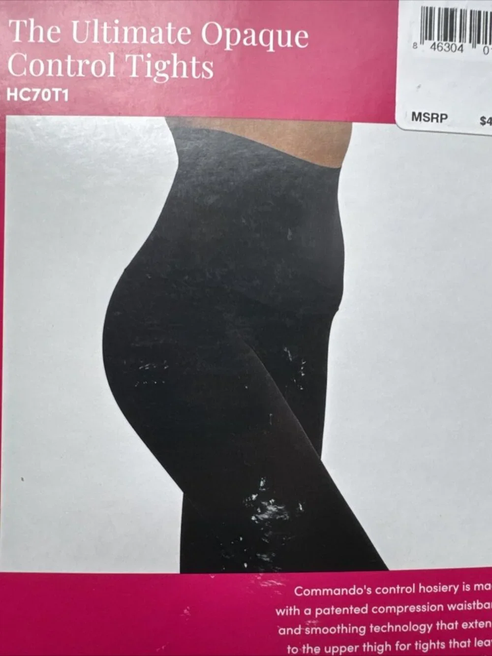 Commando HC70T1 The Ultimate Opaque Control Tights Black Size L Large NEW $48